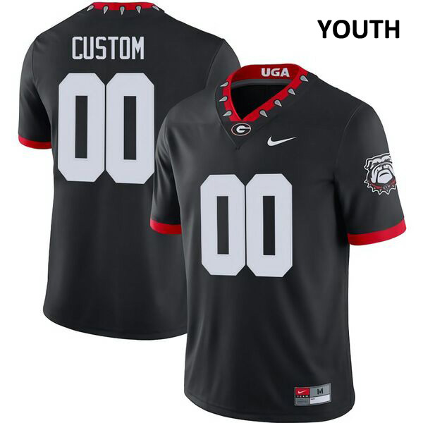 Georgia Bulldogs Youth Custom #00 NCAA Mascot 100th Anniversary Untouchable Authentic Black Nike Stitched College Football Jersey IQN4656YW